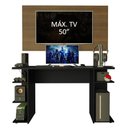 Ver imagem 4 de Mesa para Computador Gamer Madesa 9409 e Painel para TV até 50 Polegadas - Preto/Rustic