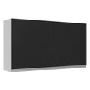 Ver imagem 1 de Armário de Cozinha Aéreo 100% MDF 120 cm 2 Portas Branco/Preto Acordes Madesa