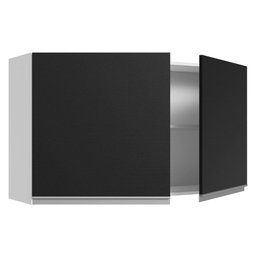 Armário de Cozinha Aéreo 100% MDF 120 cm 2 Portas Branco/Preto Acordes Madesa - 5