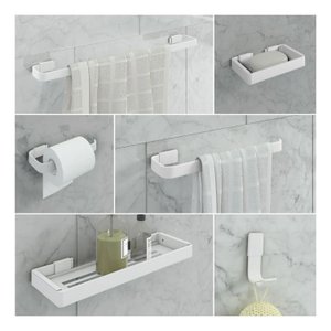 Kit de Acessórios para Banheiro 6 Peças Branco - Rede Móveis