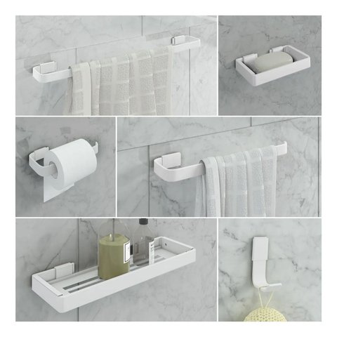 Kit de Acessórios para Banheiro 6 Peças Branco - Rede Móveis