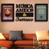 Conjunto 2 Quadros e Letras Musica, Amigos e Churrasco - 1