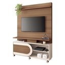 Ver imagem 2 de Estante Home Theater Órbis Castanho Off White e Mesa de Centro Sky com Tampo de Vidro Castanho- Hb