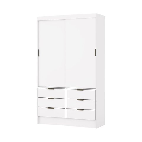 Guarda Roupa Sevilha 2 Portas de Correr sem Espelho Carioca Moveis Branco