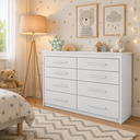 Ver imagem 3 de Cômoda Elegance 8 Gavetas Grande para Quarto de Casal com Amplo Espaço Interno