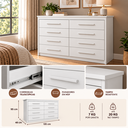 Ver imagem 6 de Cômoda Elegance 8 Gavetas Grande para Quarto de Casal com Amplo Espaço Interno