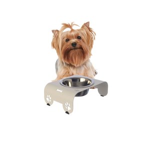 Comedouro Elevado Individual Cão Porte P Branco