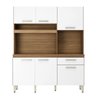 Kit Cozinha Compacta 6 Portas 1 Gaveta com Pés Regulaveis Alamo - Amêndola Touch/branco Demóbile - 2
