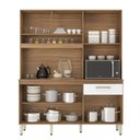 Ver imagem 3 de Kit Cozinha Compacta 6 Portas 1 Gaveta com Pés Regulaveis Alamo - Amêndola Touch/branco Demóbile