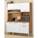 Ver imagem 1 de Kit Cozinha Compacta 6 Portas 1 Gaveta com Pés Regulaveis Alamo - Amêndola Touch/branco Demóbile