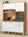 Ver imagem 1 de Kit Cozinha Compacta 6 Portas 1 Gaveta com Pés Regulaveis Alamo - Amêndola Touch/branco Demóbile