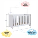 Ver imagem 5 de Berço Americano 3 em 1 com Colchão Vira Sofá e Mini Cama Branco LA013 - Completa Móveis
