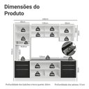 Ver imagem 2 de Armário de Cozinha Completa 240cm Branco/preto Lux Madesa 08 Branco/preto Branco/preto