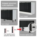 Ver imagem 7 de Armário de Cozinha Completa 240cm Branco/preto Lux Madesa 08 Branco/preto Branco/preto