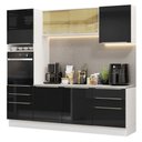 Ver imagem 1 de Armário de Cozinha Completa 240cm Branco/preto Lux Madesa 08 Branco/preto Branco/preto