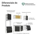 Ver imagem 3 de Armário de Cozinha Completa 240cm Branco/preto Lux Madesa 08 Branco/preto Branco/preto