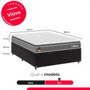 Ver imagem 3 de Cama Box Baú Viúva Couro Preto + Colchão Life D33 Pillow Top 61x128x188cm Cinza - e-Shop Casa
