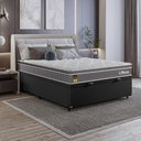 Ver imagem 5 de Cama Box Baú Viúva Couro Preto + Colchão Life D33 Pillow Top 61x128x188cm Cinza - e-Shop Casa