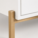 Ver imagem 3 de Mesa de Cabeceira Comoda 3 Gavetas 50cm Base Aranha Dourada