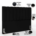 Ver imagem 6 de Kit Cabeceira Cama Box Queen 160cm com Calçadeira Baú Dália W01 Suede Preto - Lyam Decor