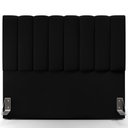 Ver imagem 2 de Kit Cabeceira Cama Box Queen 160cm com Calçadeira Baú Dália W01 Suede Preto - Lyam Decor