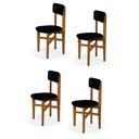 Ver imagem 1 de Kit 4 Cadeiras em Madeira Maciça Elisa para Sala de Jantar Preto