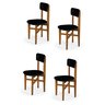 Kit 4 Cadeiras em Madeira Maciça Elisa para Sala de Jantar Preto - 1