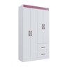 Guarda-roupa Solteiro Dallas 4 Portas 2 Gavetas Branco Flex - Doripel - 7