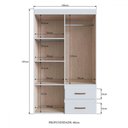 Ver imagem 4 de Guarda-roupa Solteiro Dallas 4 Portas 2 Gavetas Branco Flex - Doripel