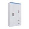 Guarda-roupa Solteiro Dallas 4 Portas 2 Gavetas Branco Flex - Doripel - 6
