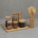 Ver imagem 5 de Kit pote hermético e utilidades com bandeja de bambu Oikos
