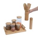 Ver imagem 7 de Kit pote hermético e utilidades com bandeja de bambu Oikos