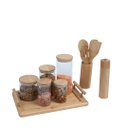 Ver imagem 1 de Kit pote hermético e utilidades com bandeja de bambu Oikos