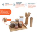 Ver imagem 3 de Kit pote hermético e utilidades com bandeja de bambu Oikos