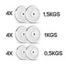 Halter Peso Ajustavel 15kg Anilhas Cromado Academia Musculaçao Exercicio Treino Braço Biceps Triceps - 3