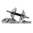 Ver imagem 4 de Halter Peso Ajustavel 15kg Anilhas Cromado Academia Musculaçao Exercicio Treino Braço Biceps Triceps