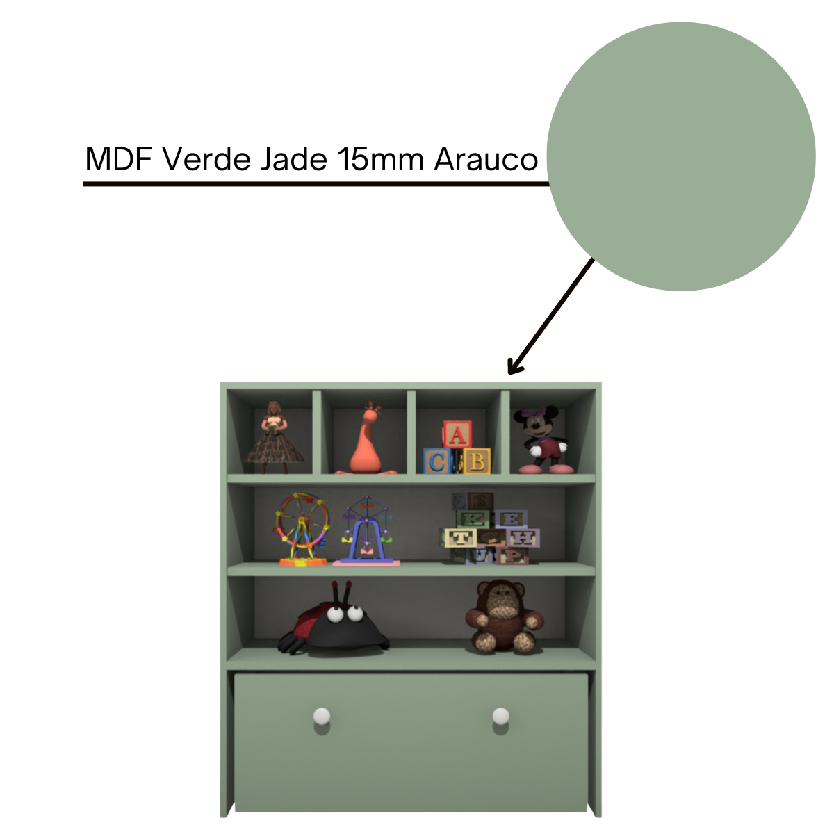 Estante Organizadora de Brinquedos Infantil em Mdf Plancasa:verde Jade - 8