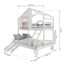Ver imagem 4 de Beliche Casinha com Janela Casal/solteiro com Escada/escorregador Madeira Maciça Branco/ Rosa