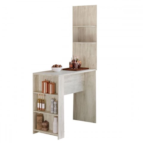 Bancada de Cozinha Nara 5 Prateleiras Crema - Pnr Móveis