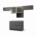 Ver imagem 3 de Cozinha Completa Modulada 5 Peças Portas de Vidro, Nicho para Micro-Ondas e Pés Reguláveis 280x220cm