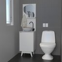 Ver imagem 3 de Conjunto Banheiro com 1 Porta, Gancho, Prateleira e Espelho Orgânico Bn3684 Tecnomobili