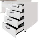 Ver imagem 6 de Mesa Diretor Escritório 150cm a 172cm 4 Gavetas Pé Metal F5