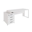 Ver imagem 4 de Mesa Diretor Escritório 150cm a 172cm 4 Gavetas Pé Metal F5