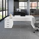 Ver imagem 1 de Mesa Diretor Escritório 150cm a 172cm 4 Gavetas Pé Metal F5
