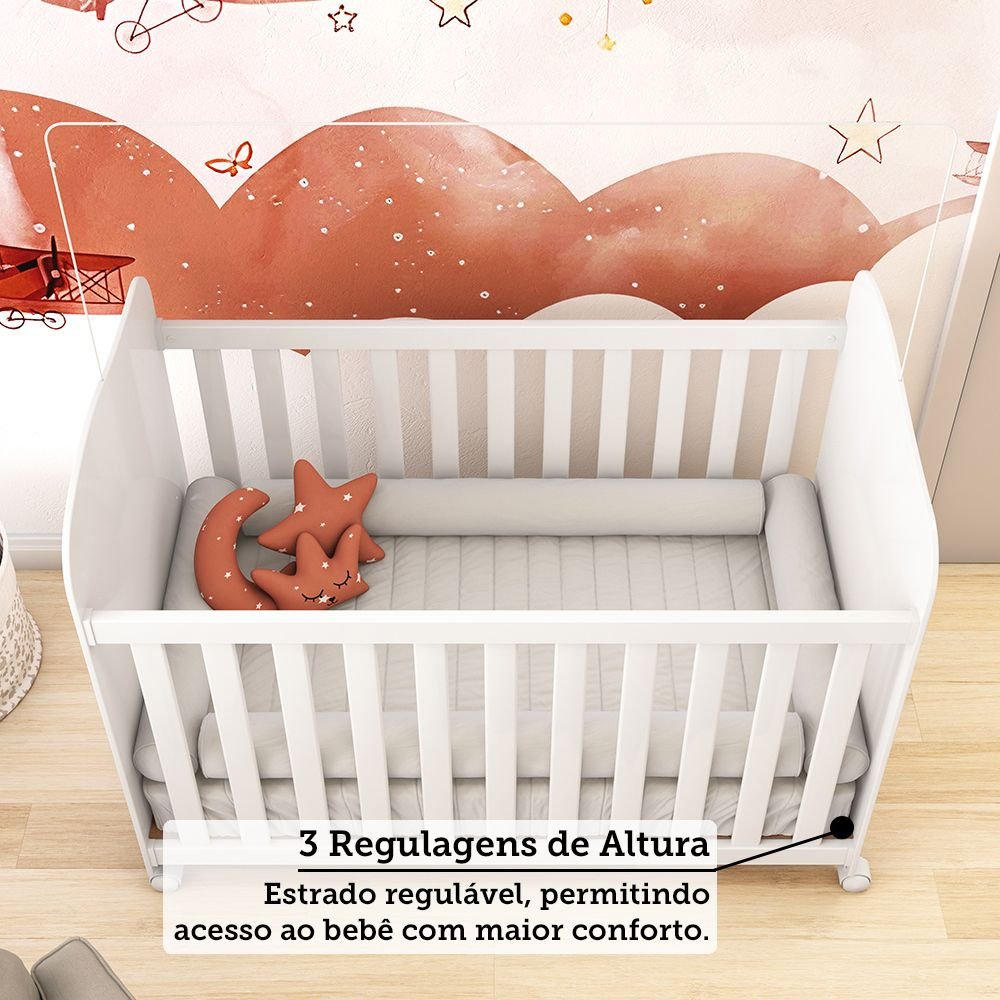 Berço Americano 100% MDF com rodízios Mimo - 8