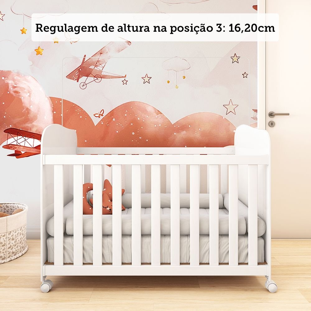 Berço Americano 100% MDF com rodízios Mimo - 11