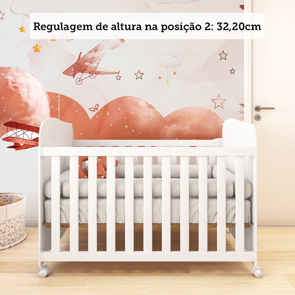 Berço Americano 100% MDF com rodízios Mimo - 10