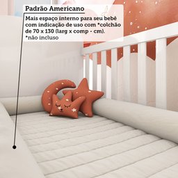 Berço Americano 100% MDF com rodízios Mimo - 12