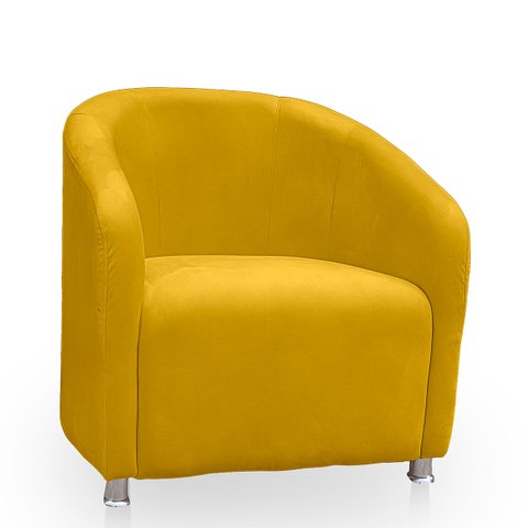 Poltrona Redonda Moderna e Confortavel Alicia Suede
