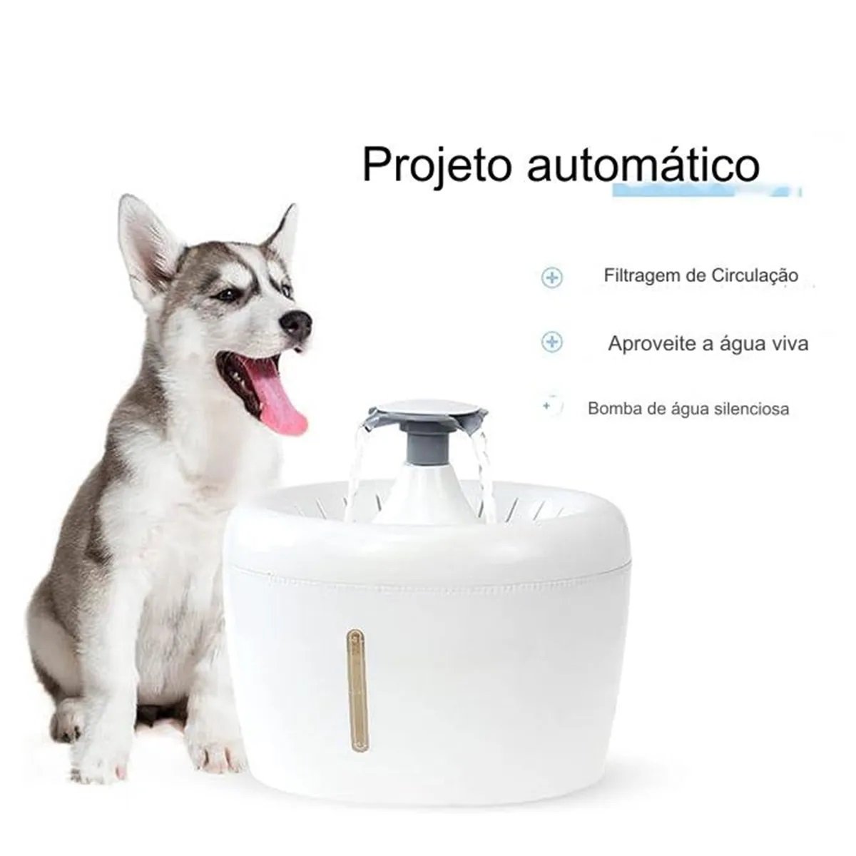 Fonte Bebedouro Agua 2 Litros Gato Cachorro Cao Animais de Estimaçao Pet Filtro Potavel Hidrataçao L - 7